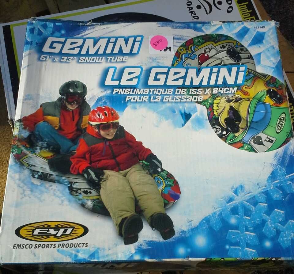 Gemini 61 Large Double Snow Tube Tubes Sled Winter Inflatable Two 