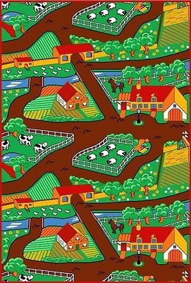 KIDS FUN PLAY TIME FARM DESIGN 5X7 AREA RUG CARPET PLAY MAT GREAT FOR 