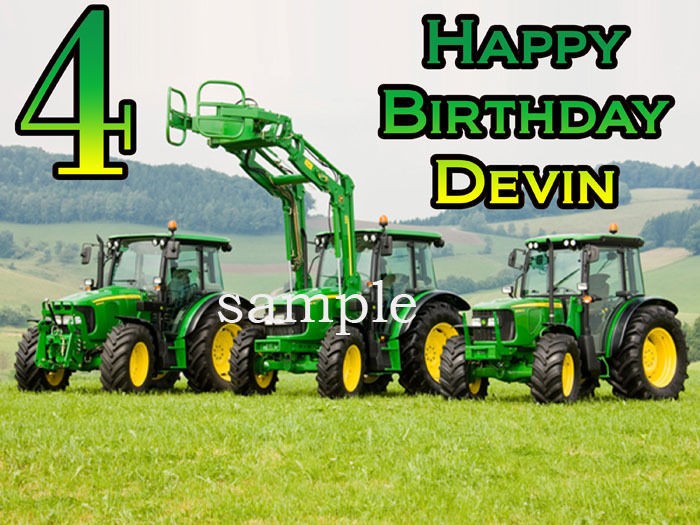 JOHN DEERE Edible Birthday CAKE Image Icing Topper