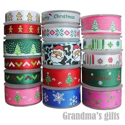 16 Yards Mixed Lot Christmas Gifts Printed Patterns Grosgrain satin 