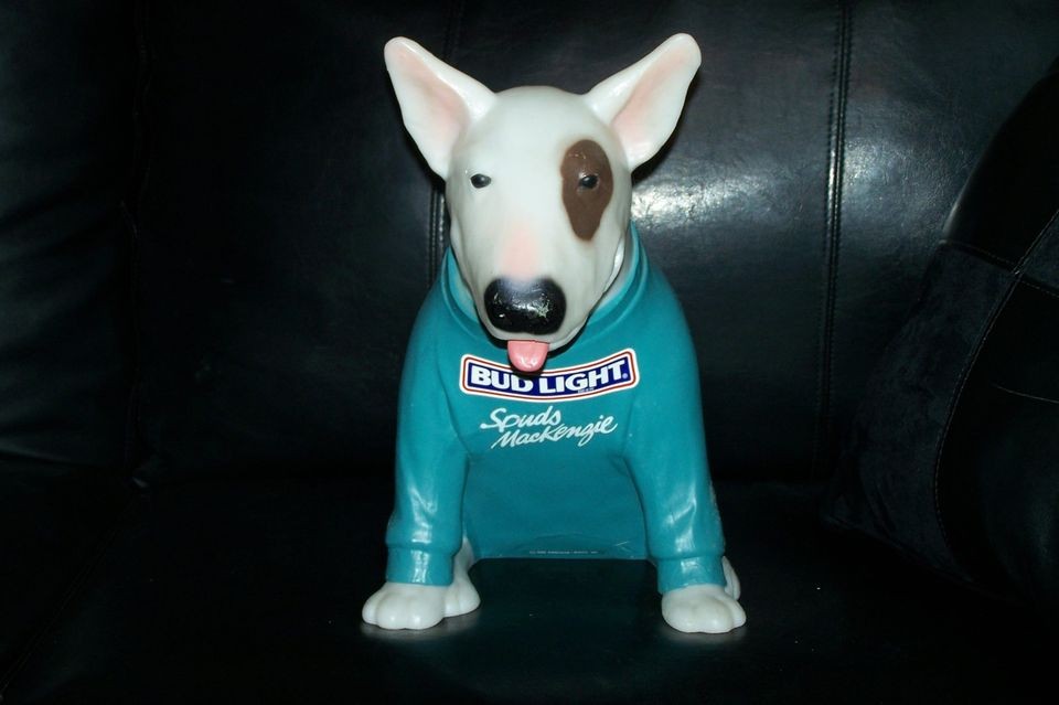 VINTAGE 1986 87 BAR LIGHT STORE DISPLAY SPUDS MACKENZIE BUDWEISER BEER