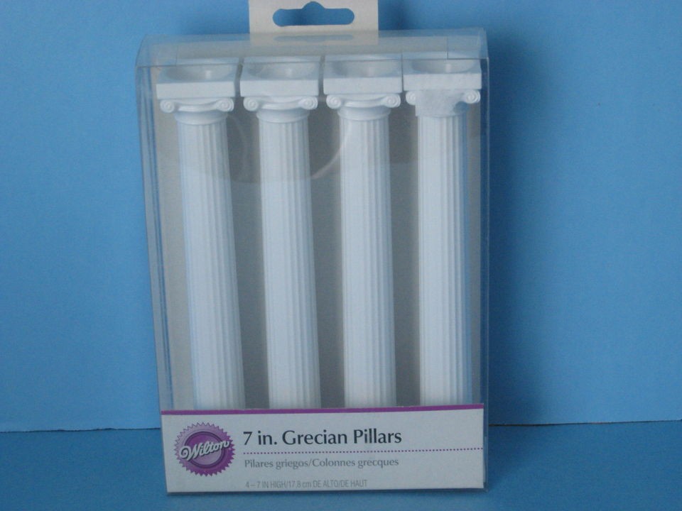 New In Packaging 4 Wilton White 7 Grecian Pillars for Wedding Cake