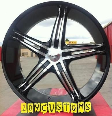   22X8.5 FWD FORTE WHEELS RIMS TIRES BLACK FW56 5X115 CADILLAC STS 2006