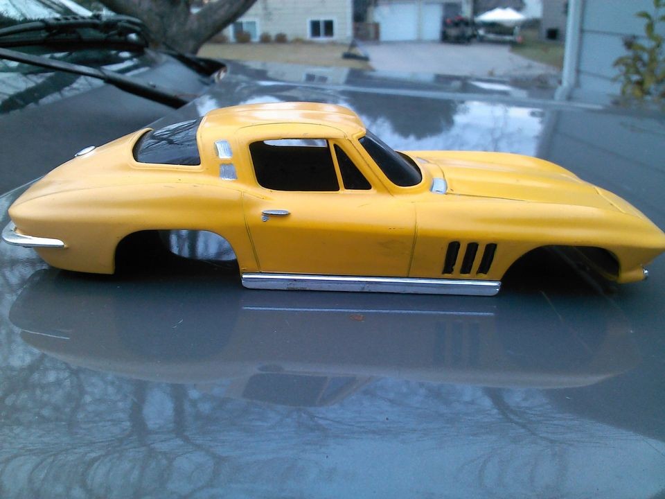 1965 CORVETTE DRAG SLOT CAR BODY .1/24TH HARD BODY