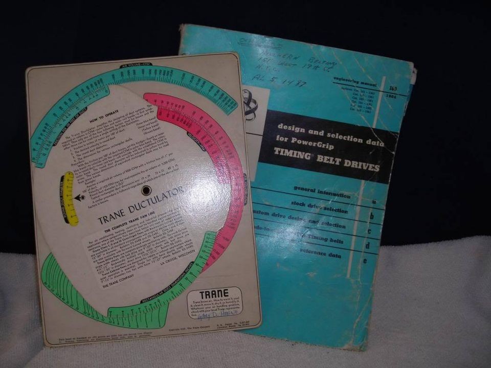 Vintage Timing belt book Trane duct design 1950