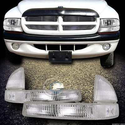 DEPO CRYSTAL CLEAR SIGNAL CORNER BUMPER LIGHTS LAMPS 97 04 DAKOTA/98 