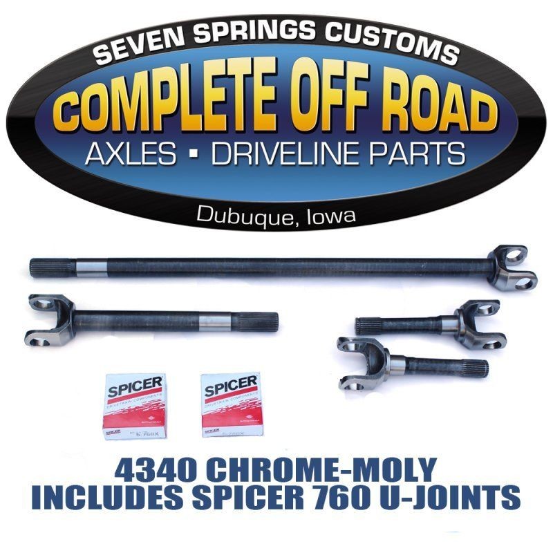 1980 92 JEEP DANA 44 WAGONEER CHROME MOLY AXLE KIT W/ SPICER U JOINTS 