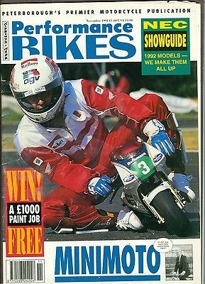   Bikes November 1991 Minimoto   RG400, XJ600S, Suzuki Layby, Honda