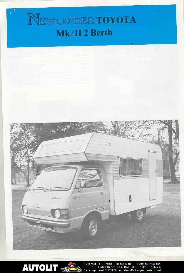 1979 Toyota Hi Ace Van Newlander Camper RV Motorhome Brochure England