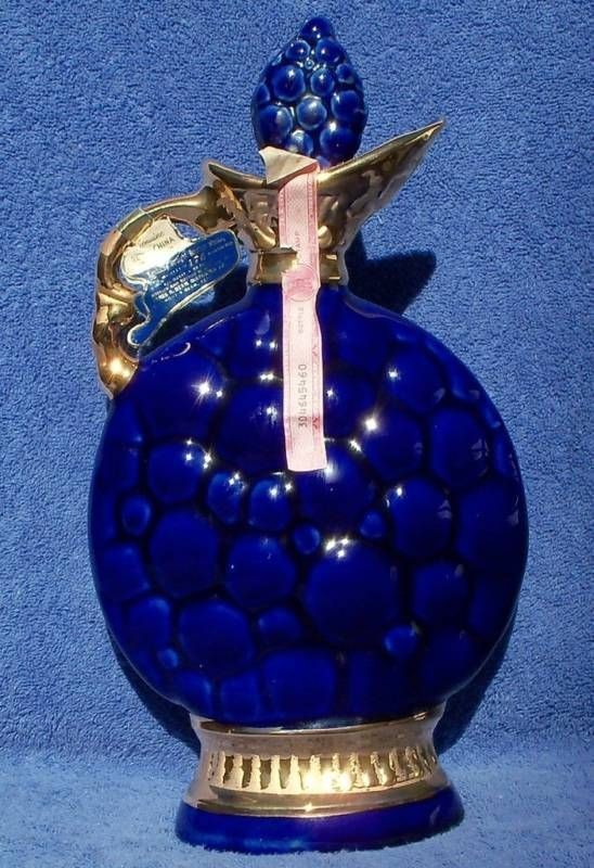 Jim Beam Decanter bottle Regal China 1963 gold purple grapes disc 