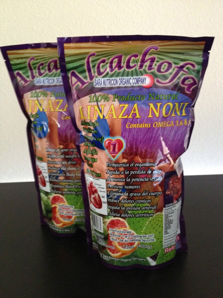 2PK Alcachofa Linaza Noni Omega 3,6,9 Weight Loss / ColonCleaanse 14oz 