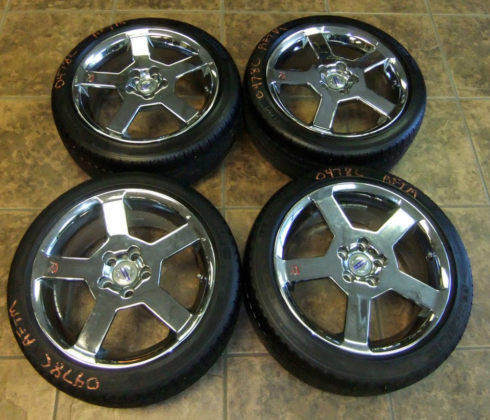 Set Volvo S70 17x7 Chrome 5 Spoke R OEM Rims w/ Michelin Tires 