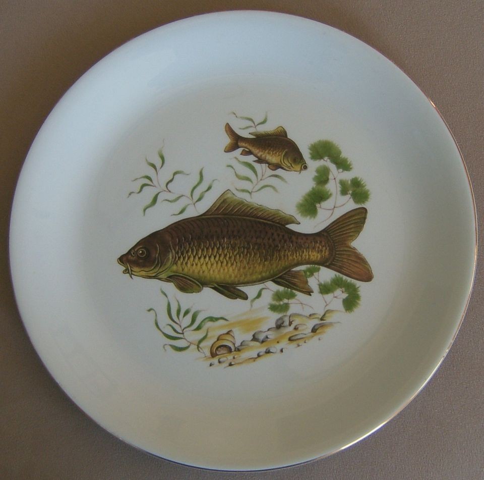 RARE Vintage Alfred Meakin Glo White Ironstone Fish Plate Dish England 