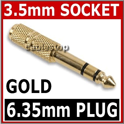   to 6.35mm 1/4 Gold Stereo Jack Headphone Adapter   FREE UK POSTAGE