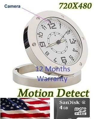 Spy Covert Camera Alarm Clock Nanny Cam DVR 720*480 + 4GB memory card