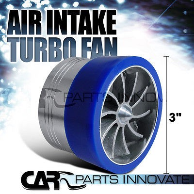 SUPERCHARGER TURBO FAN AIR INTAKE FUEL GAS SAVER KIT w/ BLUE RUBBER 