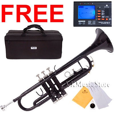 NEW MENDINI BLACK MONEL VALVES BAND Bb TRUMPET+$39 GIFT