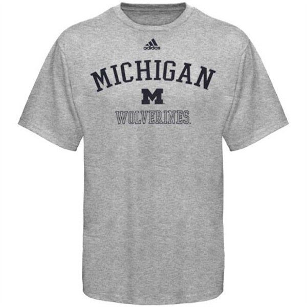Michigan Wolverines Adidas Grey Practice T Shirt sz 5XL