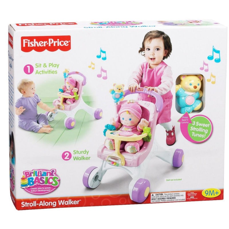 Fisher   Price Brilliant Basics Stroll Along Walker NEW Baby Walking 