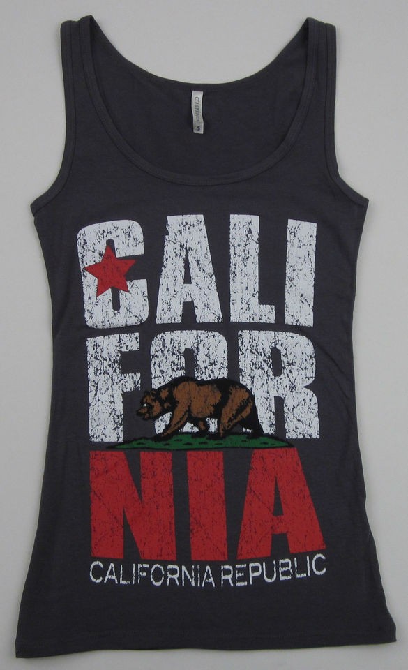 CALIFORNIA REPUBLIC Tank Top Los Angeles Cali RUN DMC Womens Juniors S 