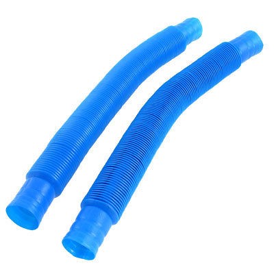 Fish Tank Blue Retractable Water Drain Pipe Hose 2 Pcs