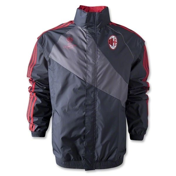 NEW Mens Adidas AC MILAN Soccer All Weather UEFA Europe Jacket Italy 