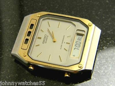 Men Vintage Chronograph A SEIKO Watch LCD Analog Japan H249 5060 