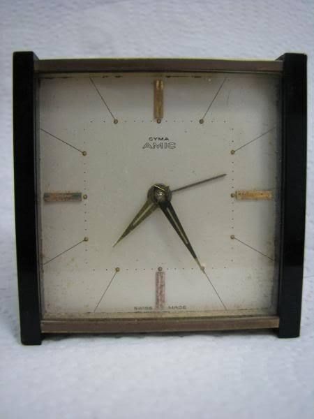 VINTAGE CYMA AMIC 11 JEWELS ALARM CLOCK SWISS MADE