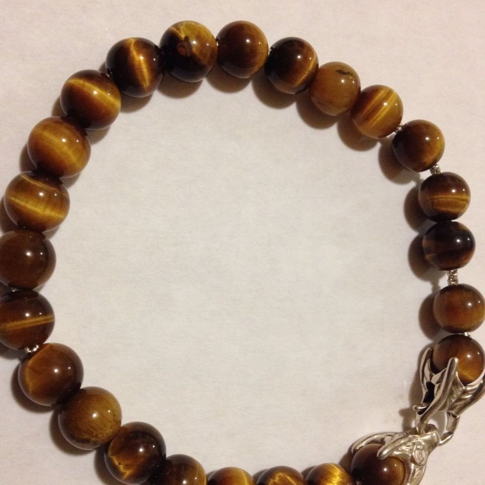 David Yurman 8mm mens Tigers Eye Spiritual Bead Bracelet