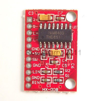 Channels 3W PAM8403 Class D Audio Amplifier Board 5V USB Power