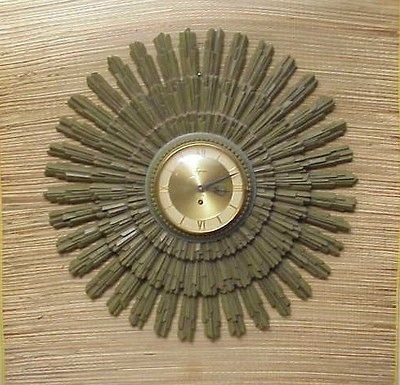    Century Modern Spaceage STARBURST Wall CLOCK Sunburst Eames Era 60s