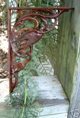 TWO Bird of Paradise Brackets Iron Cast Wrought Garden