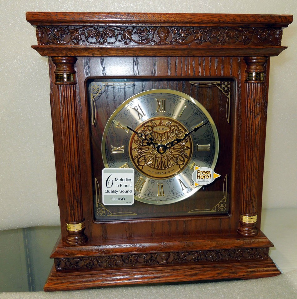 SEIKO SQUARE MELODY IN MOTION MANTLE CLOCK WITH 6 DIFFERENT MELODIES