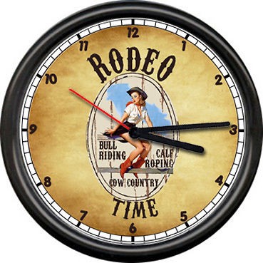   Horse Barrel Racing Sign Gift Poster Western Decor Farm Wall Clock