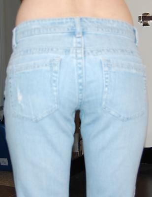   ONE ( 21 ) LIGHT DENIM JEANS   LIGHTLY DISTRESSED TORN   SIZE 27