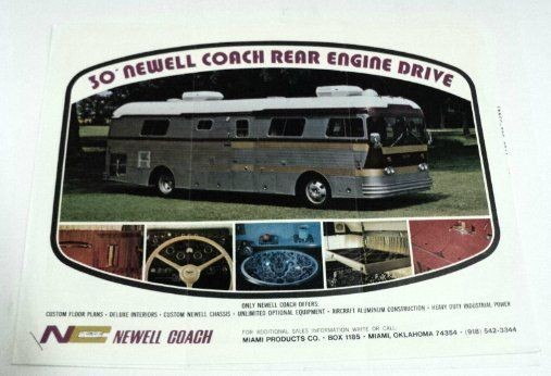 Newell Coach c. 1970   1975 RV Sales Brochure