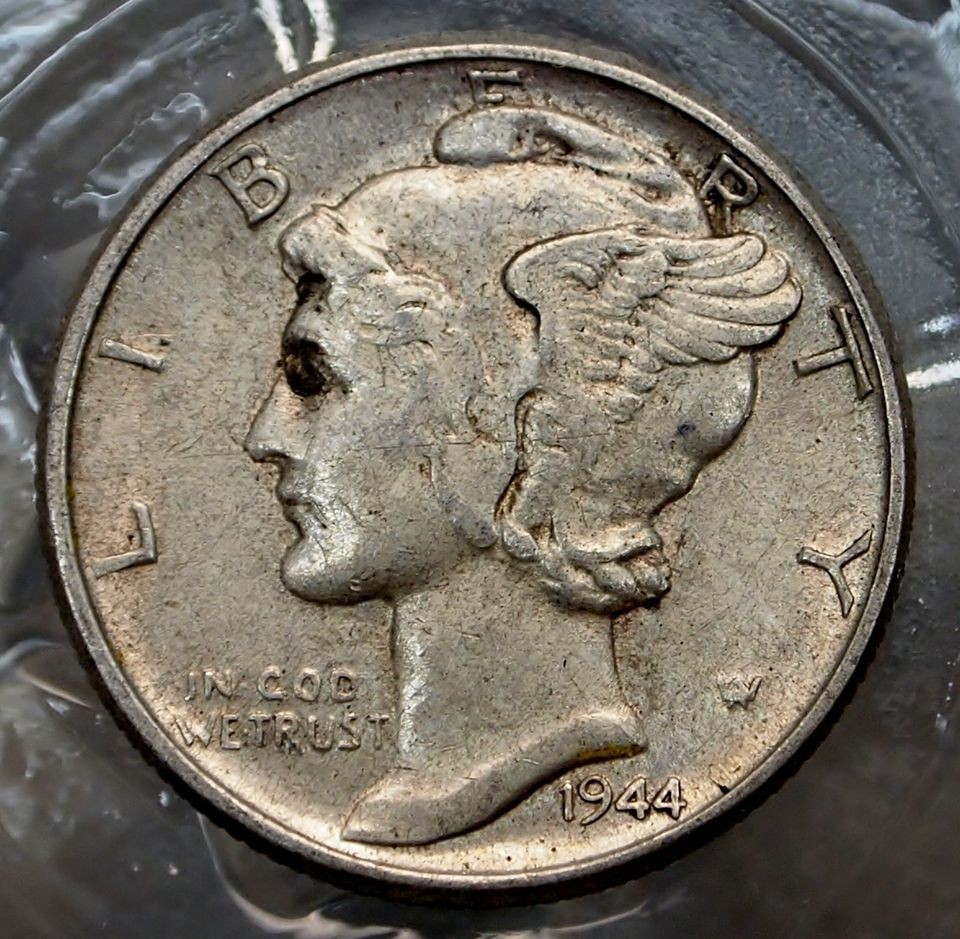 FINE+ 1944 P WINGED LIBERTY (MERCURY DIME)#9591