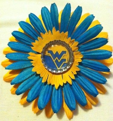   Flower Barrette * NCAA Big 12 Football Mountaineer College Basketball