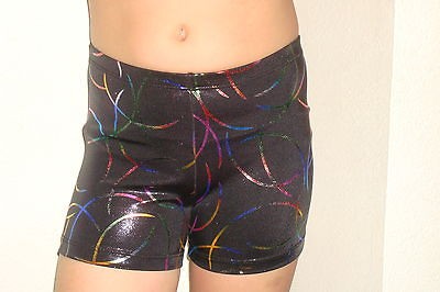 Spandex volleyball/che​er/gymnastic/d​ance black metallic print