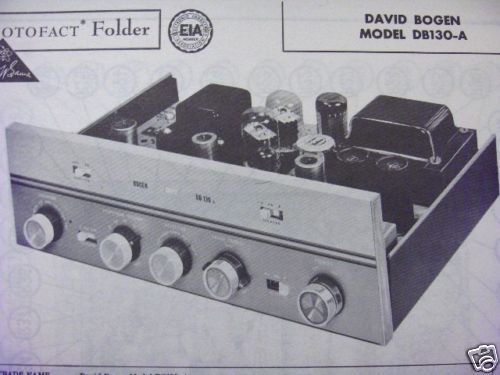 DAVID BOGEN DB130 A AMPLIFIER AMP PHOTOFACT PHOTOFACTS