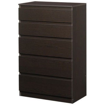 BRAND NEW IKEA 5 Drawer Chest/Dresser Black Brown