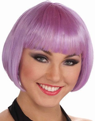 Adult Purple 20s Flapper Gangster Girl Costume Bob Wig