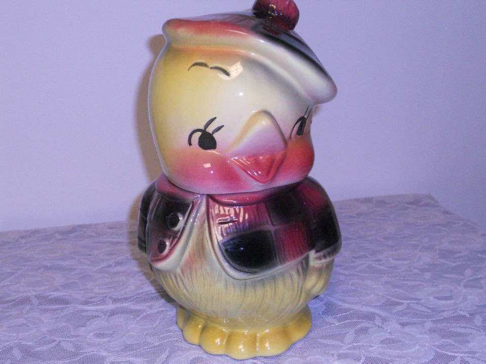 VINTAGE AMERICAN BISQUE LITTLE CHICK COOKIE JAR RARE