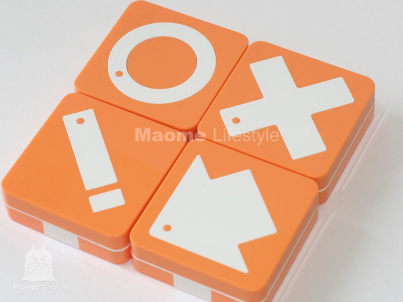 Orange TicTacToe Symbol Rectangular Contact Lens Case