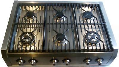 36 PRO STYLE SLIDE IN COOKTOP/RANGETOP 6 BURNER NATURAL GAS 