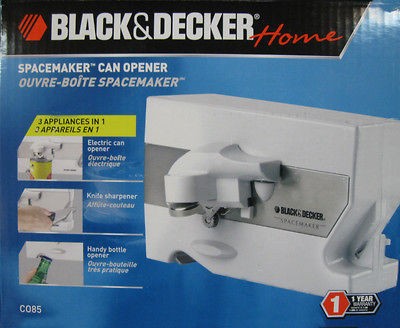 Black & Decker CO85 Spacemaker Under Cabinet Can Opener Knife Sharpener  Black - Can Openers