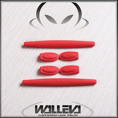 Walleva Lenses Custom Red Ear socks and Temple Shocks for Oakley 
