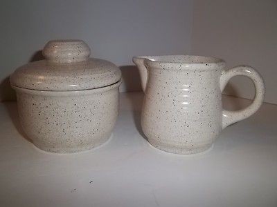   Staffordshire Homespun Stonecast Range Creamer & Sugar Bowl Set