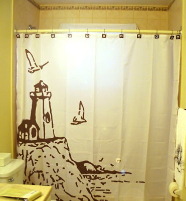 lighthouse shower curtain in Shower Curtains