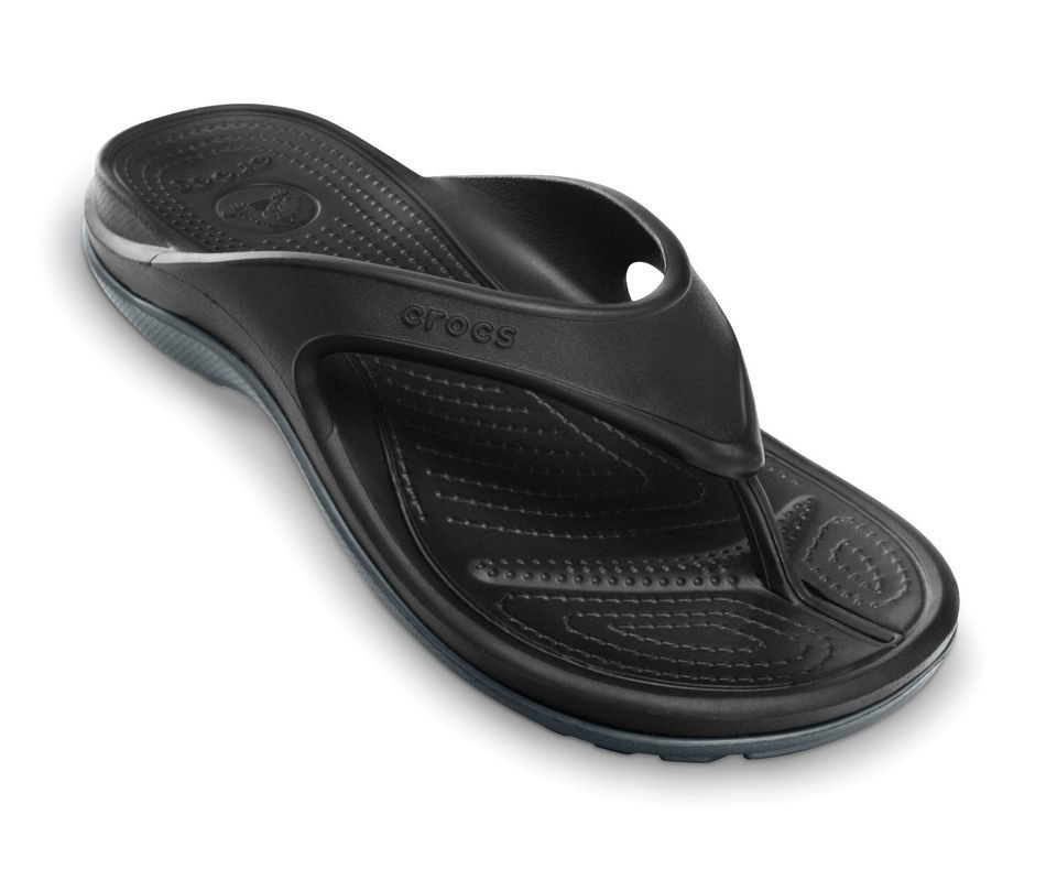 Crocs Genuine Duet Athens Unisex Beach / Pool Flip Flop Black Sizes UK 